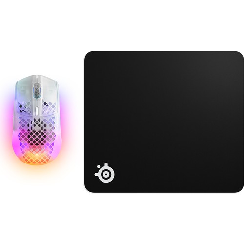 Steelseries Aerox 3 Wireless Ghost + Qck Large Mouse Pad