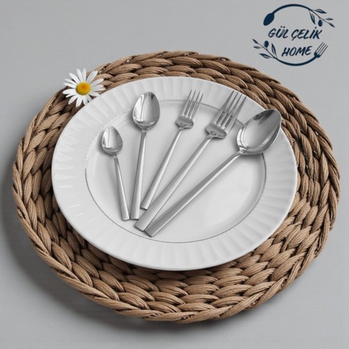 Çatal Kaşık Seti 30 Parça 6 Kişilik Sade Model 18/0 Kalite