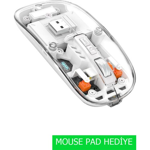 Jolita Nubia Magic Nova 11" Uyumlu Şeffaf Tasarım Sessiz Kablosuz Mouse