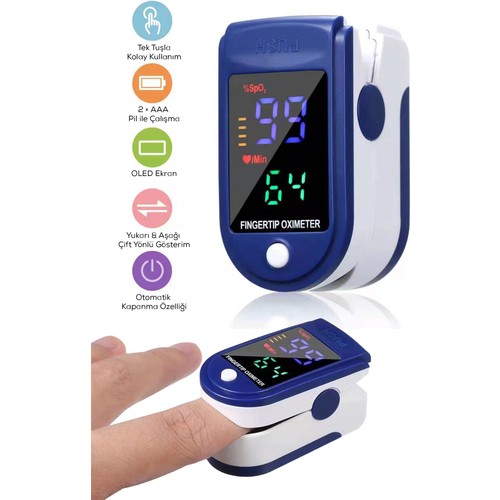 İndirim Sevinci Parmak Tipi Oksimetre Nabız Ölçer Spo2 Kan Oksijen Ölçüm Cihazı OLED Ekranlı
