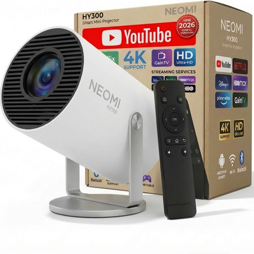 Neomi Taşınabilir Android Projeksiyon En Güncel Versiyon Wifi Destekli Akıllı Sinema Projektör Ultra Hd