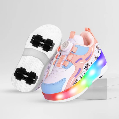 Muggo COLOURFUL Çocuk Işıklı Patenli Tekerlekli Sneaker Spor Ayakkabı