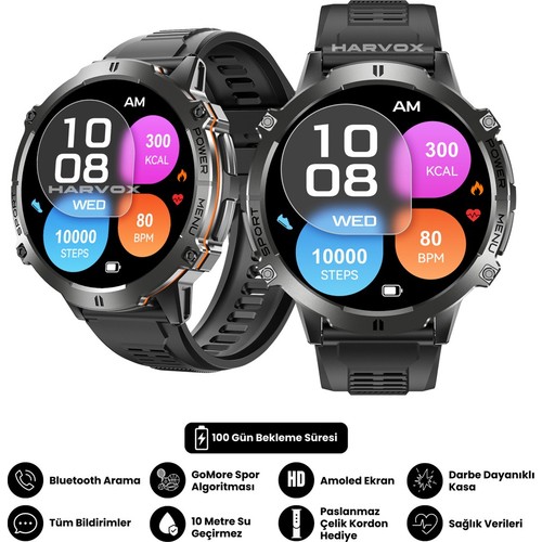 Harvox Watch X2 Pro Akıllı Saat 1.73 inç AMOLED Ekran Bluetooth Bağlantı Sağlık Takibi Özellikleri