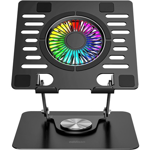 Addison AD-RC36 Steely 360 Derece Dönebilen Fanlı RGB Işıklı Ayarlanabilir Metal Laptop Stand