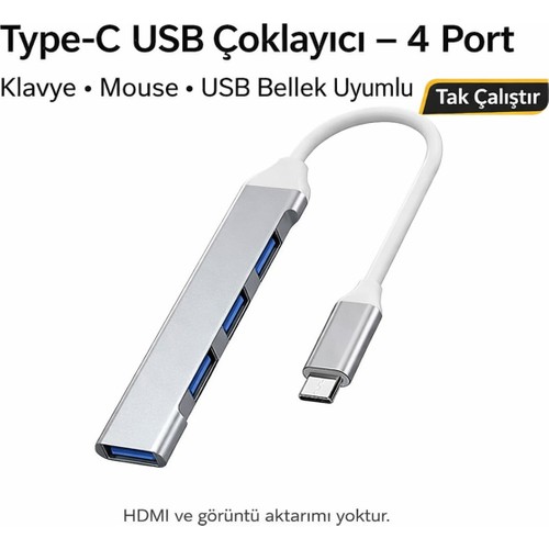 Arkhelais Type C USB Çoklayıcı 4 Port