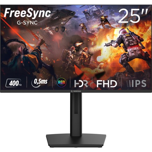 Rampage TİTAN TT25F400F 25 FHD 400Hz Fast IPS 0,5ms HDR Freesync RGB PC Flat Oyuncu Monitörü