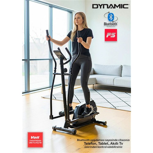 Dynamic Voit Garantili SC300 Smart Bluetooth'lu Manyetik Eliptik Kondisyon Bisikleti, Sessiz Çalışır, Elden Nabız Ölçer