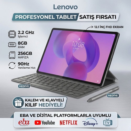 Lenovo Idea Tab 8gb 256GB 90hz Ekran Android Tablet