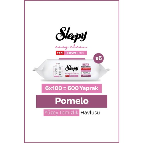 Sleepy Meyve Serisi Yüzey Temizlik Havlusu Mendili Pomelo 6X100 (600 Yaprak)