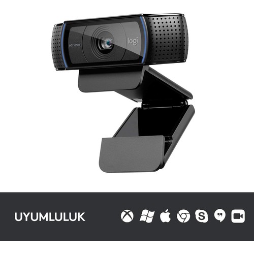 Logitech C920 PRO HD 1080P Webcam 960-001055 Stereo Ses ile Yüz Tanıma Özellikli