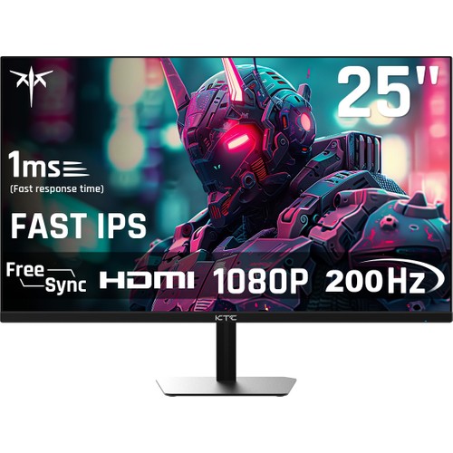 KTC H25T7 – 24.5" 200 Hz 1 ms (MPRT) / 3 ms (GTG) (HDMI + DisplayPort) 1920×1080 FHD Fast IPS Flat Monitör