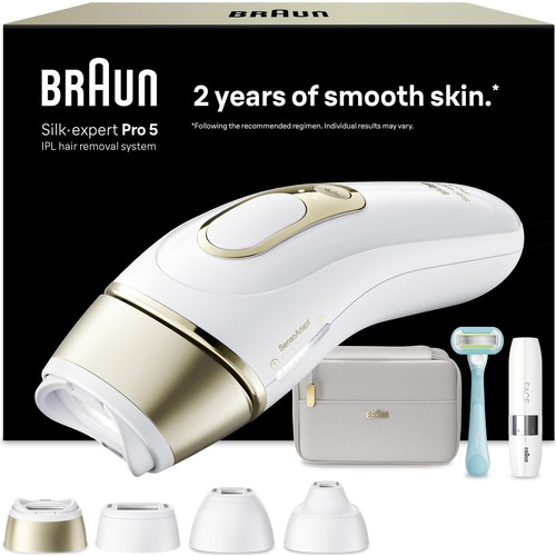 Braun IPL Silk·expert Pro 5, Evde Lazerle Tüy Alma, Mini Yüz Tüy Alma Cihazı, 4 Başlık