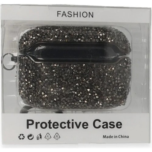 Pileli Store Newface Airpods Pro 2 (2.nesil) Mira Taşlı Kılıf - Siyah