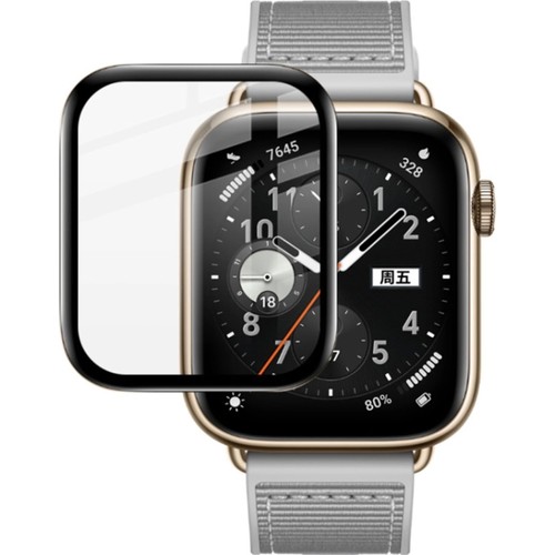 Honor Watch 5 ile uyumlu Çerçeveli Tam Kaplayan 3D Pet Ekran Koruyucu Film