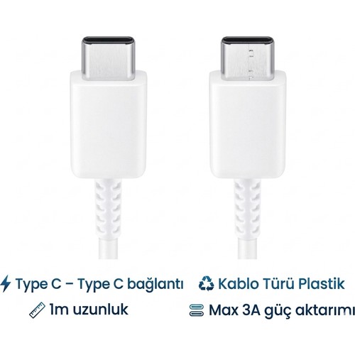Samsung Galaxy A36 5g 25WAT Type-C 1 Metre Şarj Kablosu**samsung Garantili Ürünüdür**