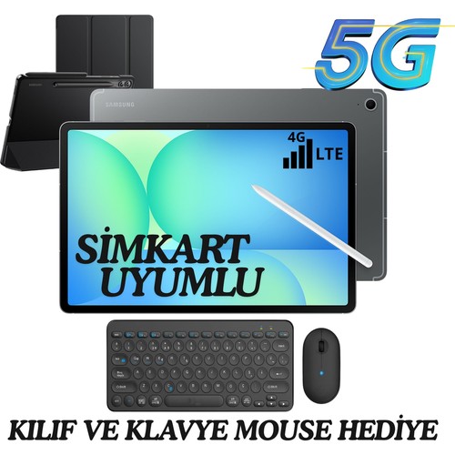 Samsung Galaxy Tab S10FE+ 8/128 GB Tablet Simkart Uyumlu Lte 5g Kılıf ve Klavye Mouse Hediye