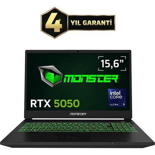 Monster Abra A5 V22.3.4 Intel Core Ultra 9 185H 16GB Ram 1 Tb SSD 8 GB Rtx 5050 Freedos 15,6" 144 Hz Oyun Bilgisayarı