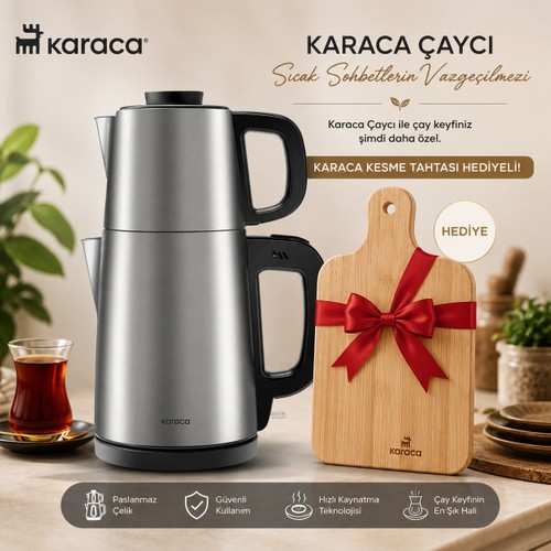 Karaca Çay Makinesi Inox Geniş 30 Bardak Çay Demler