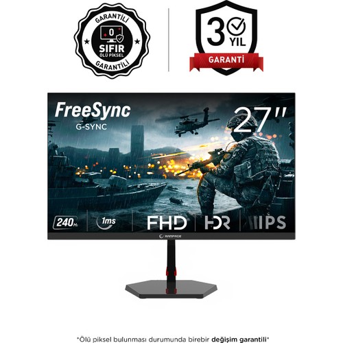 Rampage Raven 27 inç 240Hz 1ms FAST IPS FHD Oyun Monitörü 1920 x 1080 Çözünürlük