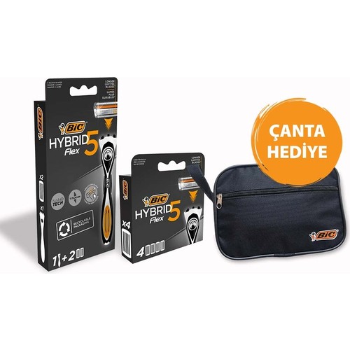 Bic Flex 5 Tıraş Bıçağı + 6 Yedek Tıraş Bıçağı + Çanta