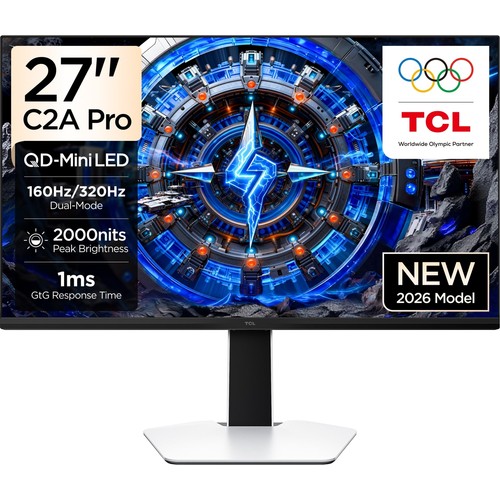 Tcl 27C2A Pro Gaming Monitörü 27" 1ms 160Hz Dual-Mode UHD 4K Qd-Mini LED Profesyonel Oyuncu Monitörü (Hdmı+Dp, 2304 Bölge Lokal Karartma, Xdr 2000 Nits, Freesync Premium Pro