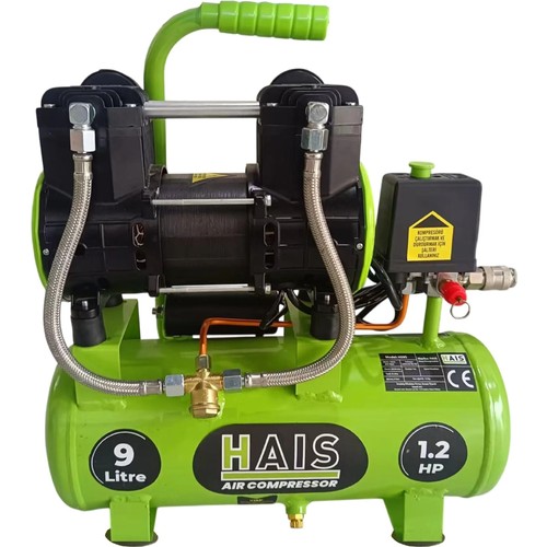 Haıs 9 Litre Sessiz Yağsız Hava Kompresörü 0,75 Hp
