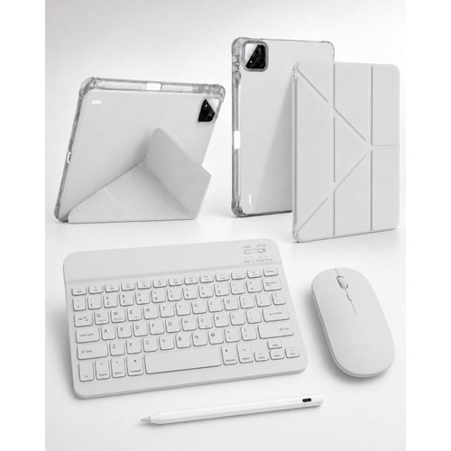 Five-E Xiaomi Mi Pad 7 Pad 7 Pro Smart Combo Türkçe Klavyeli Tablet Origami Kılıf Seti -Mouse Kalem Dahil