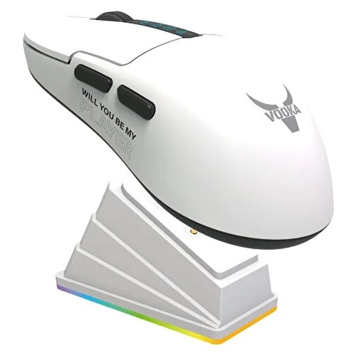 vooka Taaruz Kc4 Driverlı Kablosuz RGB Gaming Oyuncu Mouse 12000 DPI Ev Ofis Oyun İçin 3 Modlu Manyetik Şarj Standlı
