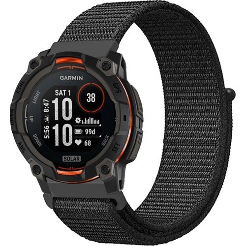 Kreton Garmin Instinct 3 45MM ile Uyumlu Kordon Kumaş Desenli Cırt Cırtlı Spor Kayış