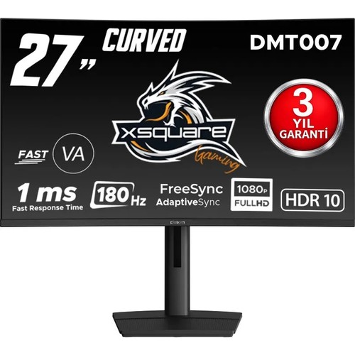 Dexim 27'' 180Hz 1ms (Hdmı+Dp) Freesync Adaptive Sync Full Hd Curved Fast Va Gaming Monitör