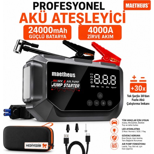 Maetheus 24000 Mah 4in1 Akü Takviye Cihazı