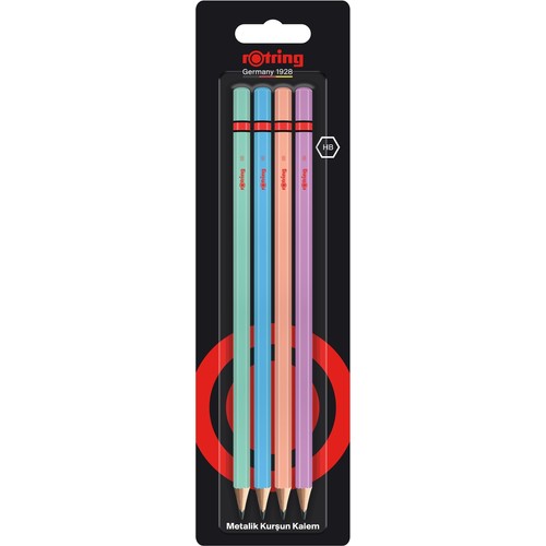rOtring Metalik Kurşun Kalem, 4'lü Paket
