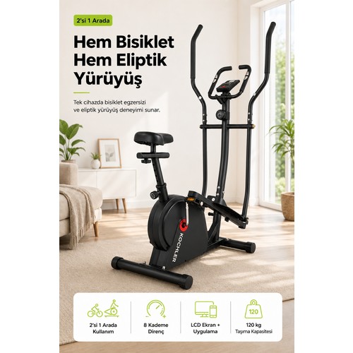 Kochler Flex 2\'si 1 Arada Eliptik Kondisyon Bisikleti
