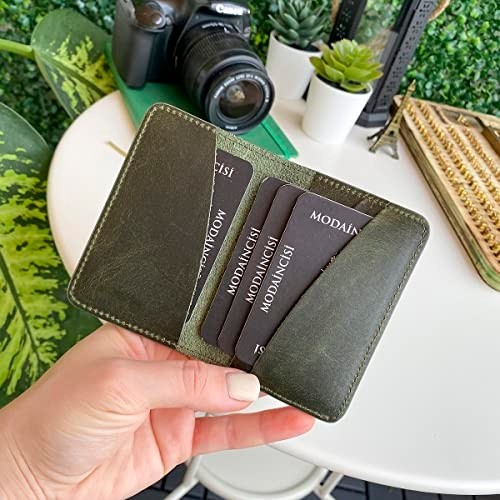 1001 Modica® Sovana - Hakiki Deri Unisex Naturel Ince Kartlık, 4 Adet Kart Bölmeli Natural Cüzdan görsel 4
