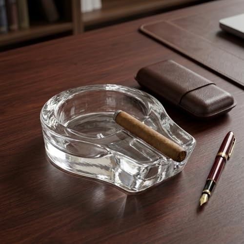 1001 Angelo Puro Küllüğü - Şeffaf Dökme Cam Tekli Puro Tablası (14,5 x 11 x 3,5 Cm) görsel 2