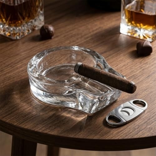 1001 Angelo Puro Küllüğü - Şeffaf Dökme Cam Tekli Puro Tablası (14,5 x 11 x 3,5 Cm) görsel 5