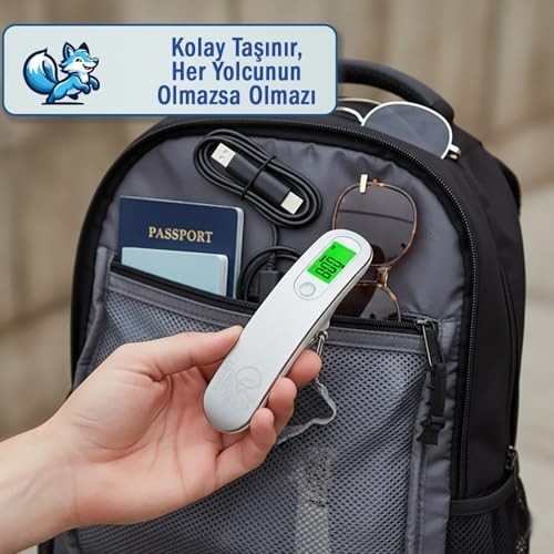 1001 Dijital Bagaj Tartısı - 50KG/110LB Kapasiteli, Dara Fonksiyonlu, Arkadan Aydınlatmalı LCD Ekran, görsel 4