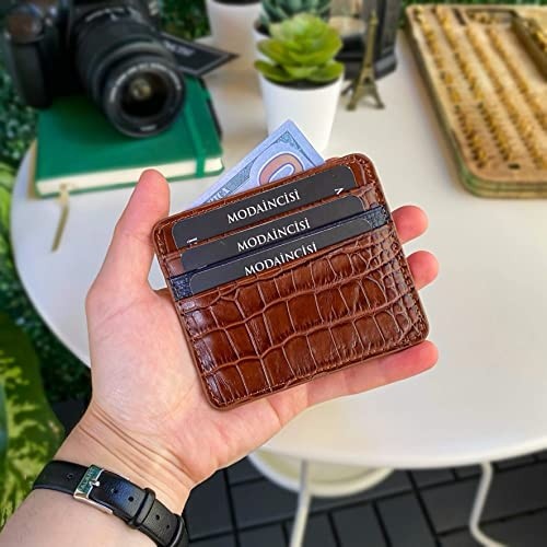 1001 Modica® Ariza - Hakiki Deri Ince Kartlık