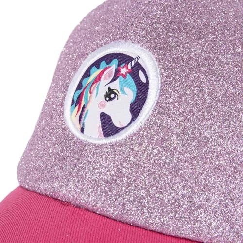 1001 Milk&moo Ayris 7-10 Yaş Kız Çocuk Şapkası, Unicorn Temalı, Simli Pembe ve Mor Renkli, Ayarl görsel 5