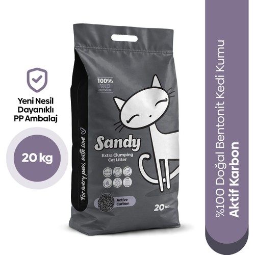 Sandy Aktif Karbonlu Topaklanan Kedi Kumu 2x10 kg