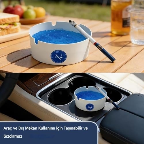 Die Grup Mallart® 25’li Kullan At Jel Küllük Seti - Koku Önleyici Sigara Söndürücü, Araç Içi ve Ev Için Pratik Köpük Küllük, 30 Saniyede Jelleşen Taşınabilir Küllük Seti görsel 3