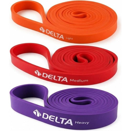 Delta 15-25-35 kg 3 Adet Direnç Bandı Barfiks Kas Güç Geliştirme Pilates Cross Training Power Band Seti