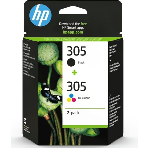 HP 305 ve Üç Renkli Mürekkep Kartuşu 2’li Paket