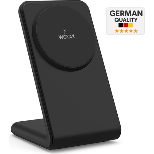 Woyax Kablosuz Şarj Cihazı 15 Watt Hızlı Şarj Standı iPhone ve Android Uyumlu MagSafe Özellikli