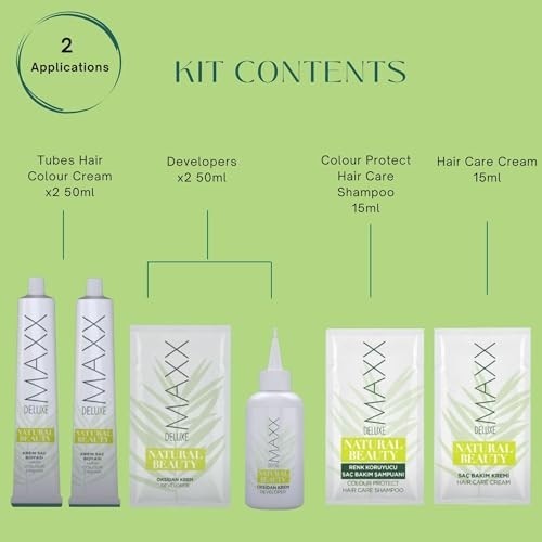 Aesco Maxx Deluxe Natural Beauty Amonyaksız Set Saç Boyası 8.3 Bal Köpüğü görsel 2