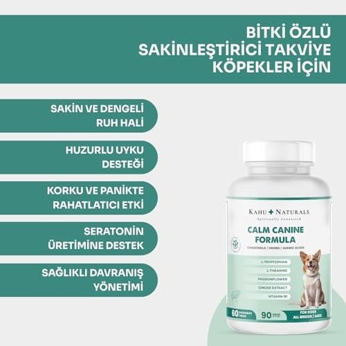Aesco Kahu Naturals Calm Canine Formula, Köpekler Için Bitki Özlü Sakinleştirici Rahatlatıcı Takviye, 60 Tablet görsel 2