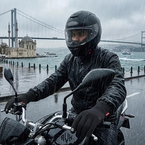 Aesco Rvk Mevsimlik Motosiklet Eldiveni Şehir Içi Kurye ve Günlük Sürüş Için Ideal, Rüzgar Korumalı Dokunmatik Ekran Uyumlu, L Beden görsel 4