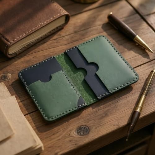 1001 Eagleather Hakiki Deri Kartlık ve Cüzdan (Yeşil, Lacivert, Koyu Kahverengi, Siyah, Kahverengi, Tu görsel 2