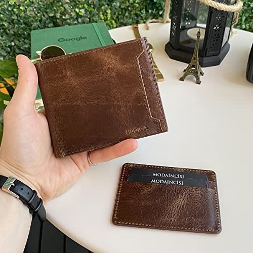 1001 Modica® Dallas - Kanguru Bölmeli Hakiki Deri Erkek Cüzdan