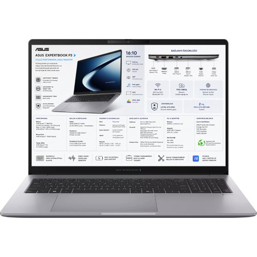 Asus Expertbook P3 Ryzen 7 32 GB 1tb SSD 16" Wuxga Freedos Dizüstü Bilgisayar